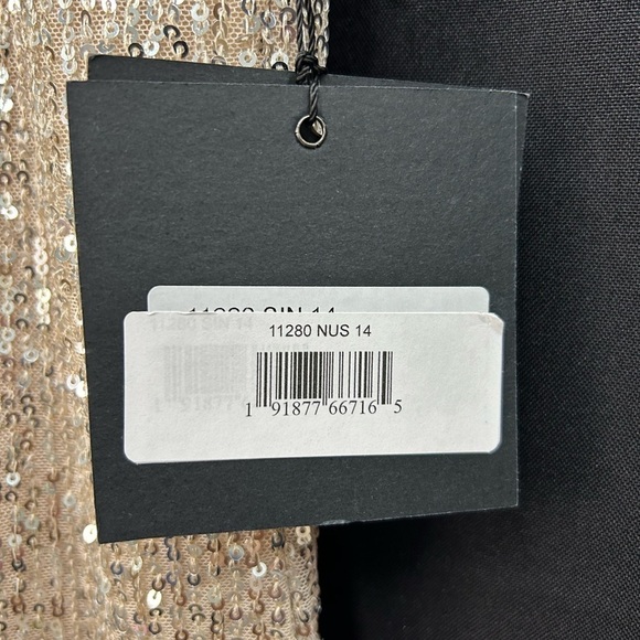 Mac Duggal 11280 SEQUINED SOFT TIE HALTER NECK COLUMN GOWN - Picture 6 of 7